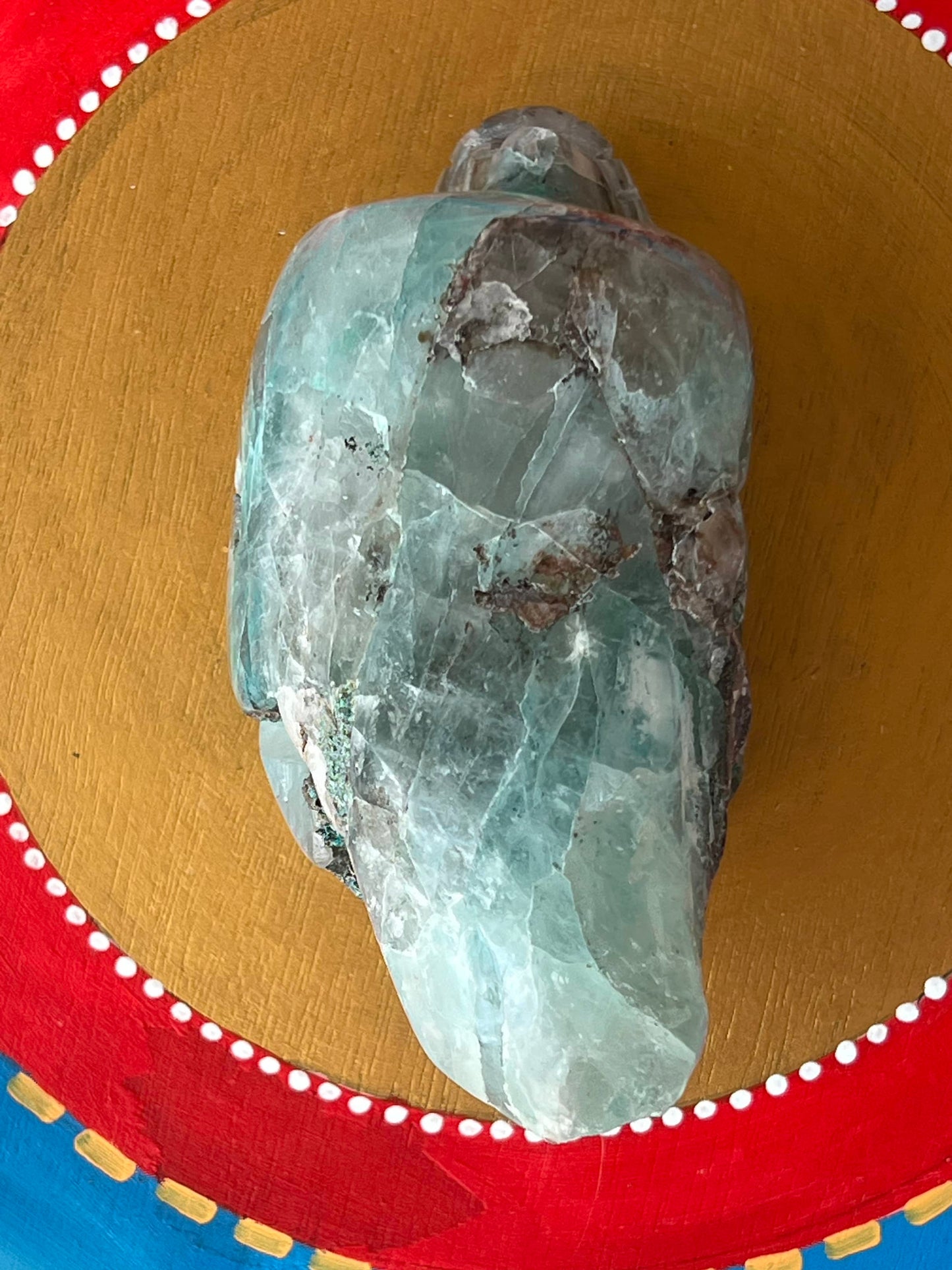 Chrysocolla L Traveler Skull/ kristallen schedel