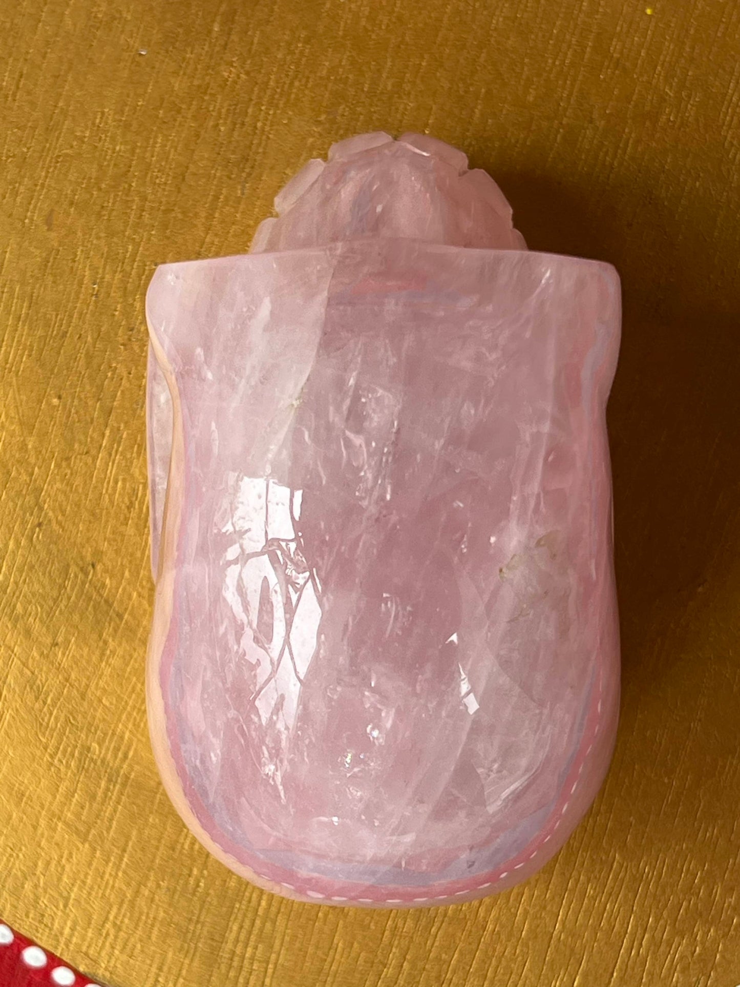 Rozenkwarts M Skull/ kristallen schedel met regenboogjes