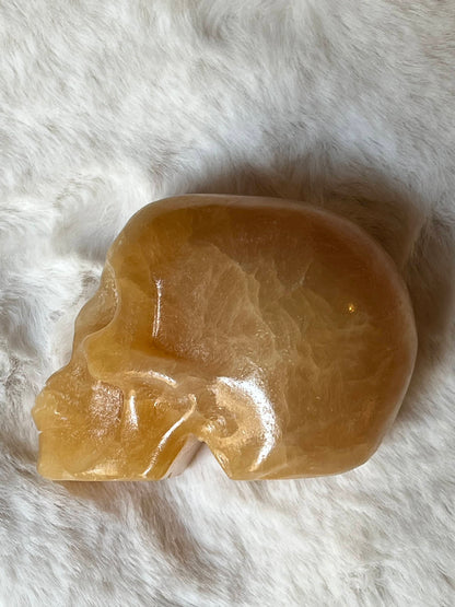 Oranje Calciet XS Skull / kristallen schedel