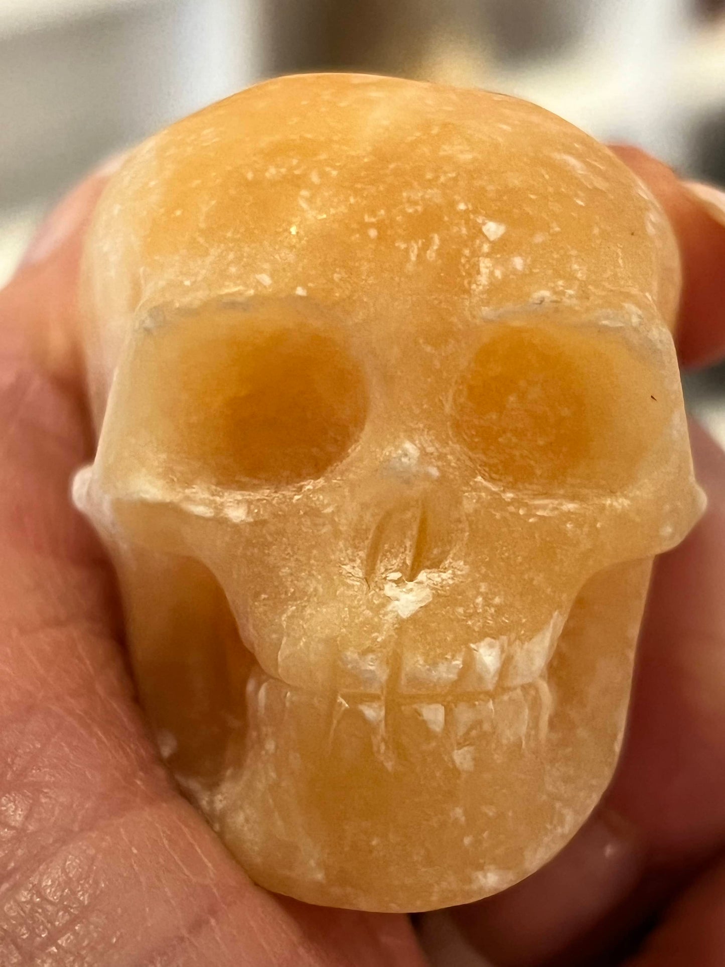 Oranje Calciet S Skull / kristallen schedel