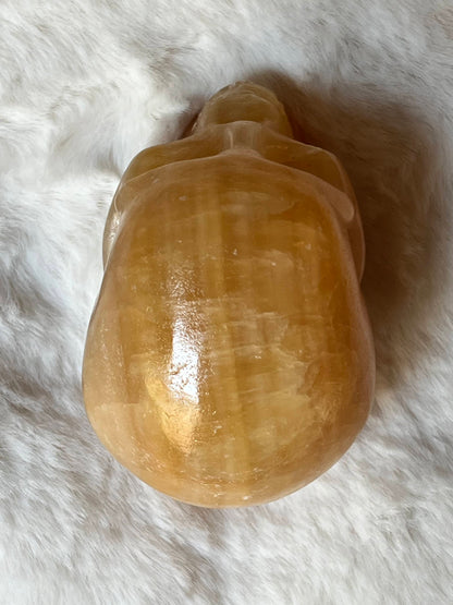 Oranje Calciet XS Skull / kristallen schedel