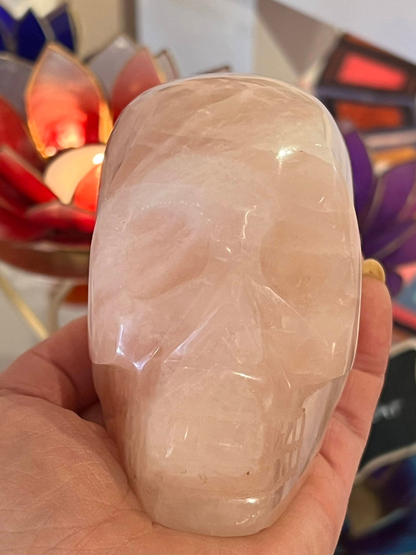 Rozenkwarts L Skull/ kristallen schedel