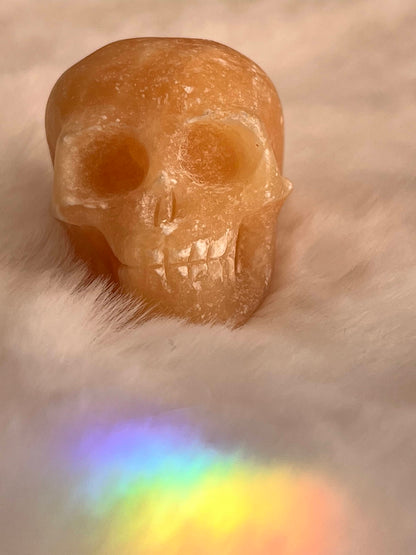 Oranje Calciet S Skull / kristallen schedel