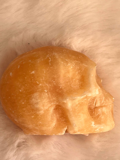 Oranje Calciet S Skull / kristallen schedel