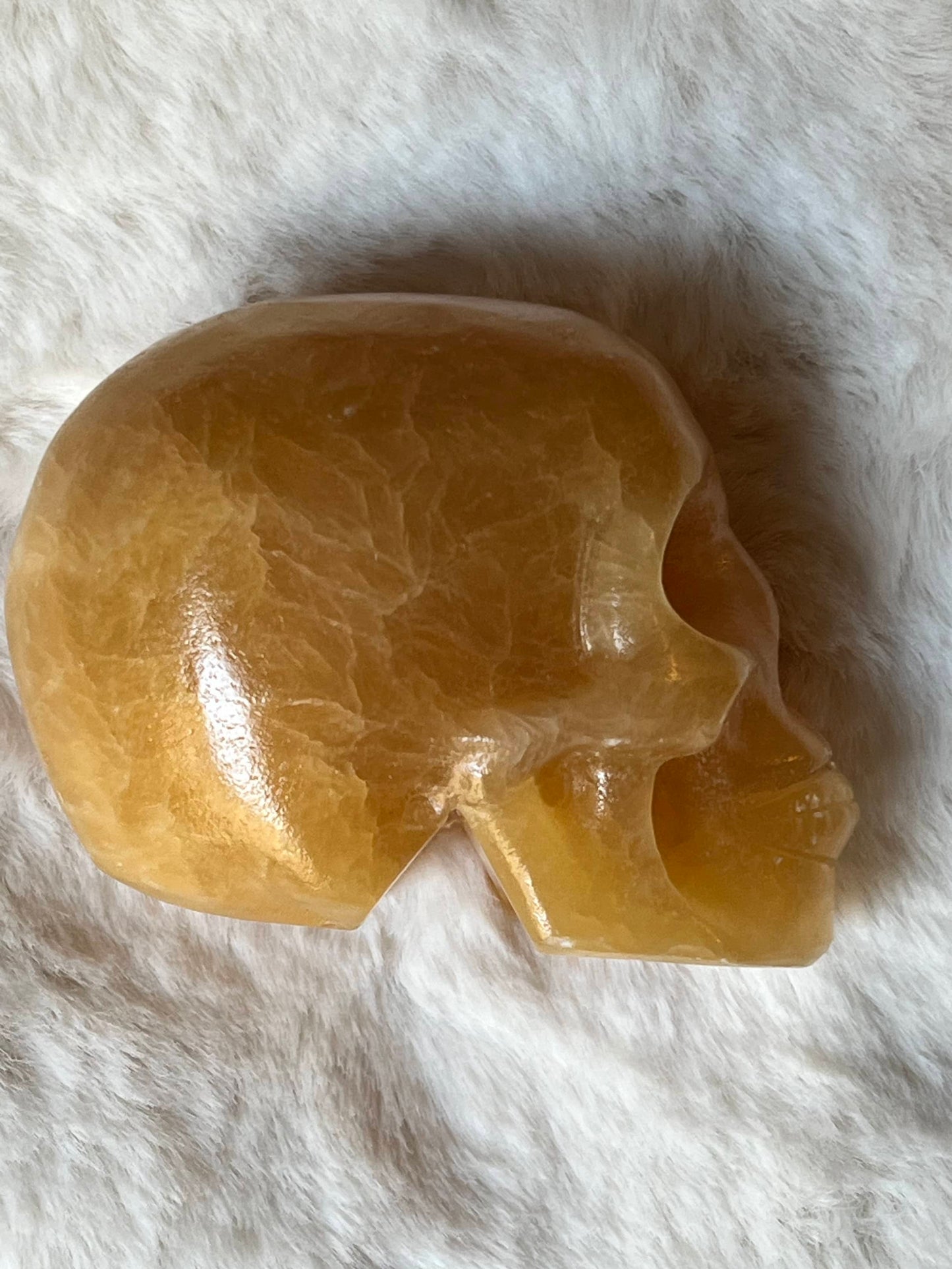 Oranje Calciet XS Skull / kristallen schedel