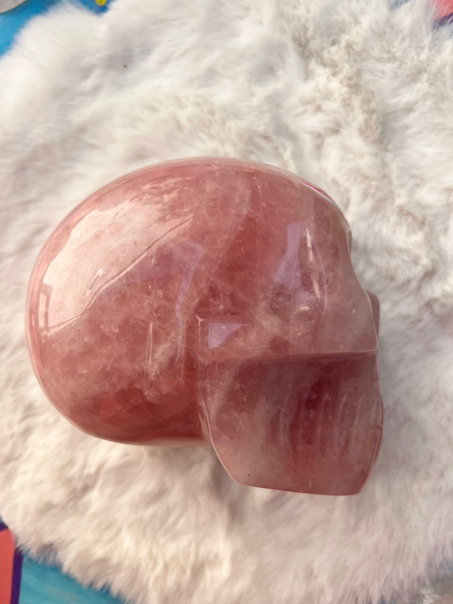 EFIA Rozenkwarts XL Skull/ kristallen schedel