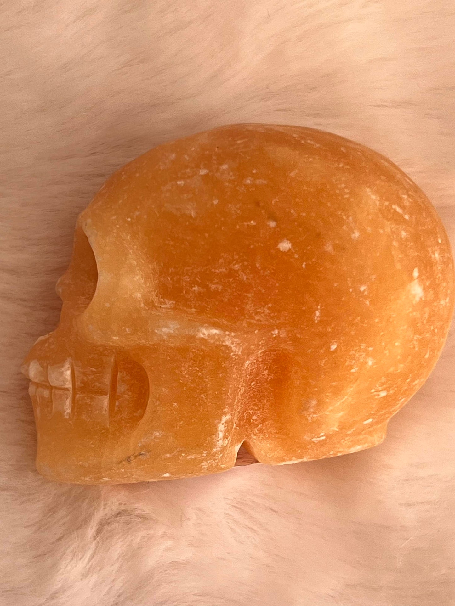 Oranje Calciet S Skull / kristallen schedel