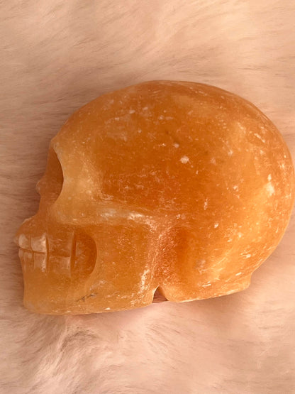 Oranje Calciet S Skull / kristallen schedel