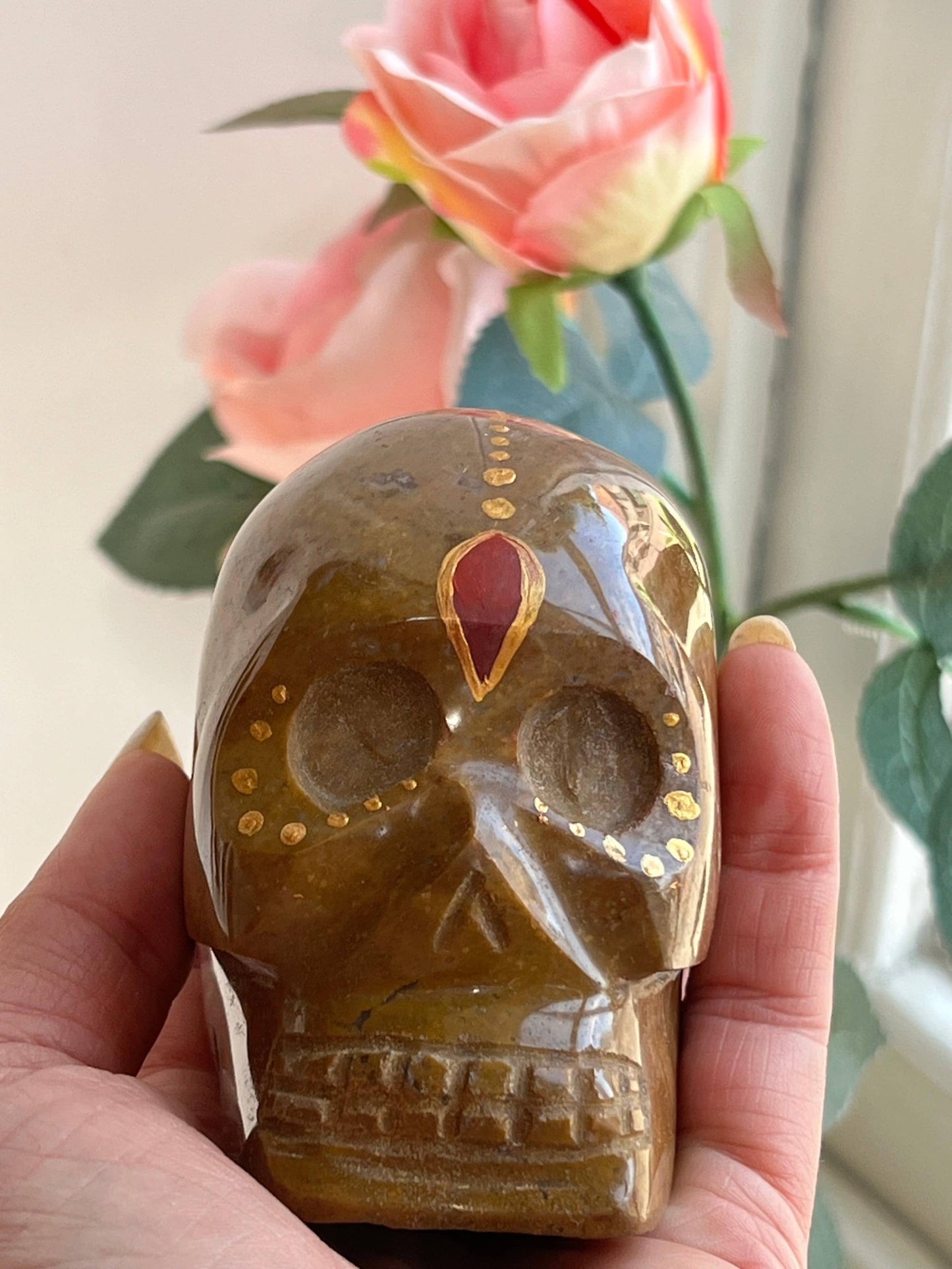 SOLARIS Gele Jaspis Skull/ kristallen schedel