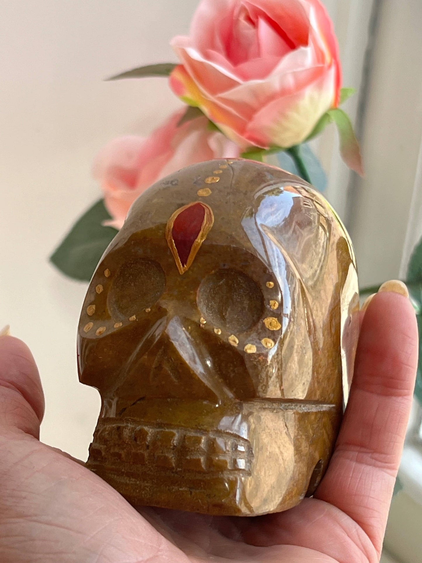 SOLARIS Gele Jaspis Skull/ kristallen schedel