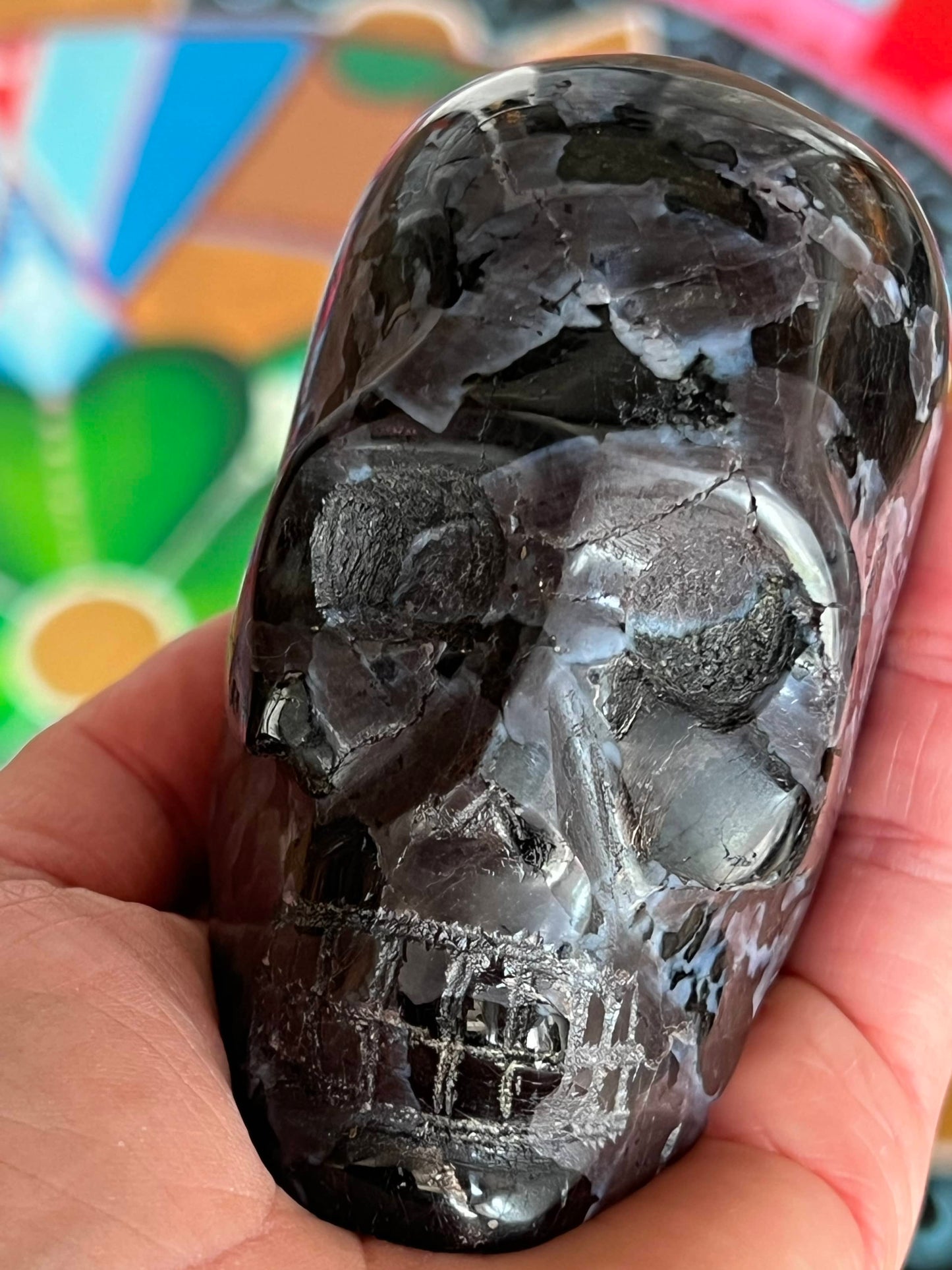 Gabbro M/L Skull/ kristallen schedel