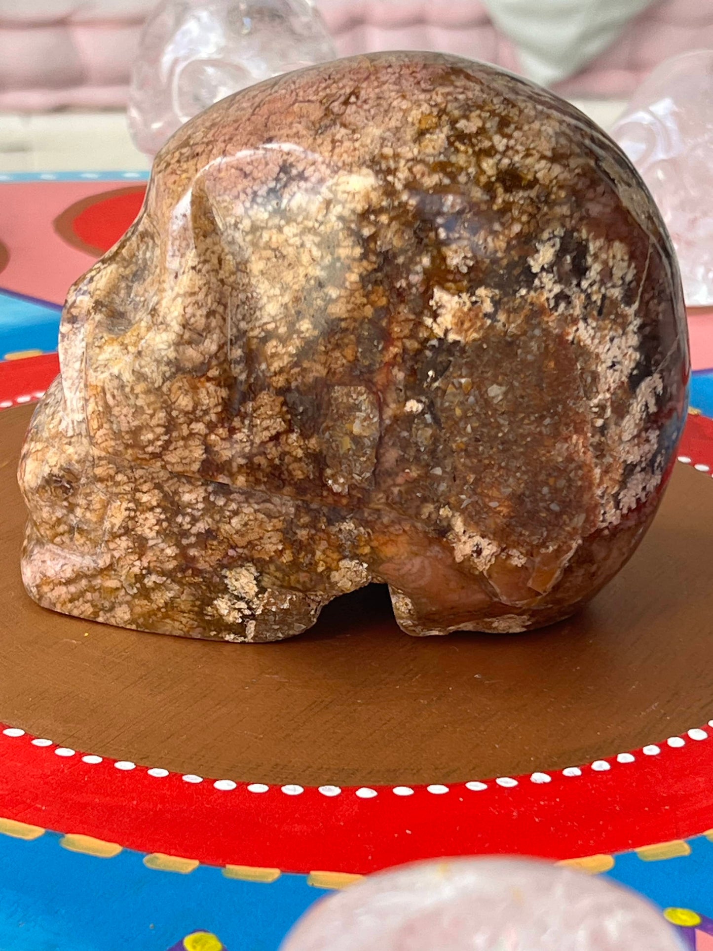 Oceaan Jaspis L Skull/ kristallen schedel met knuffel