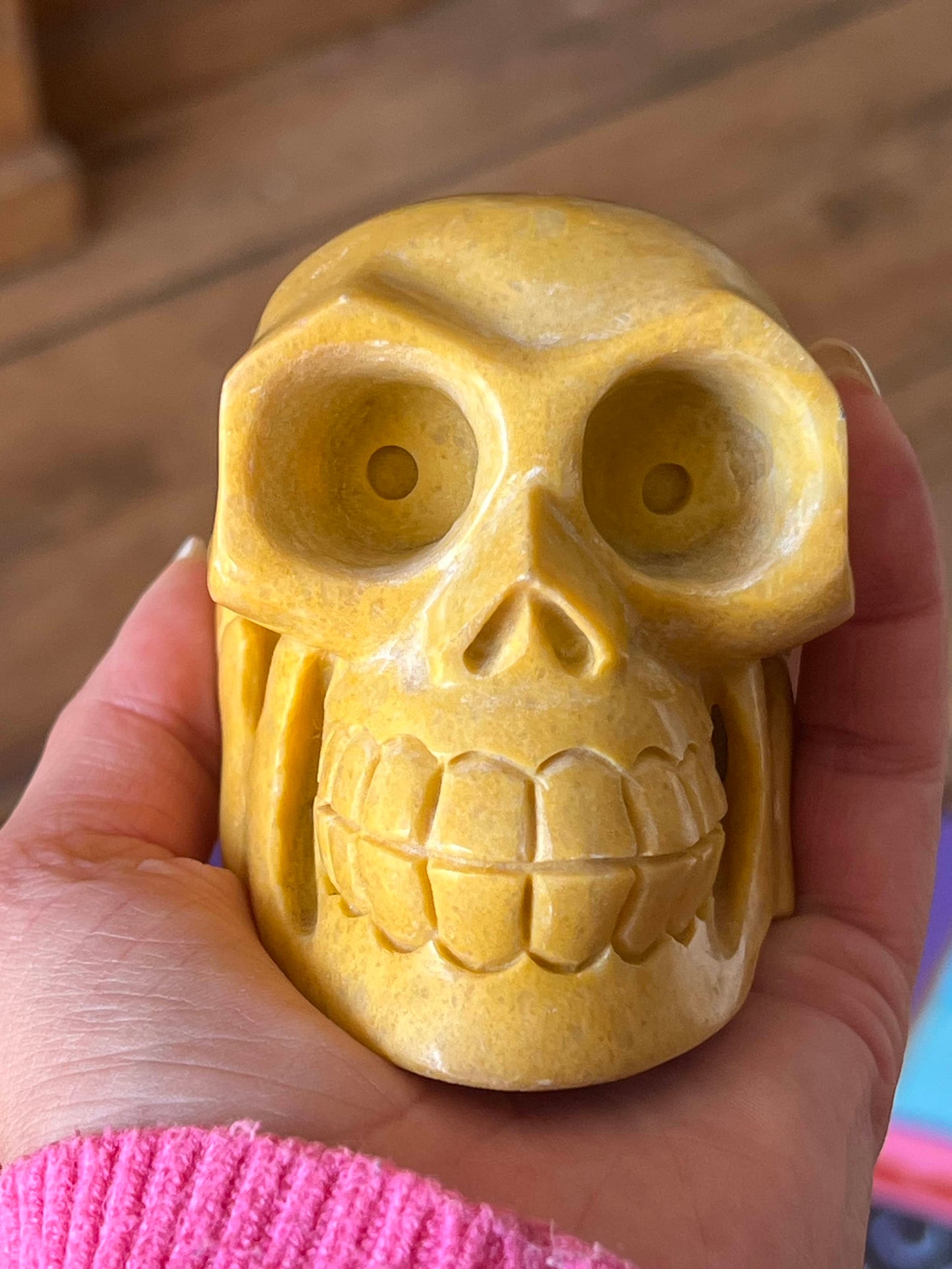 Gele Jaspis M Skull/ kristallen schedel