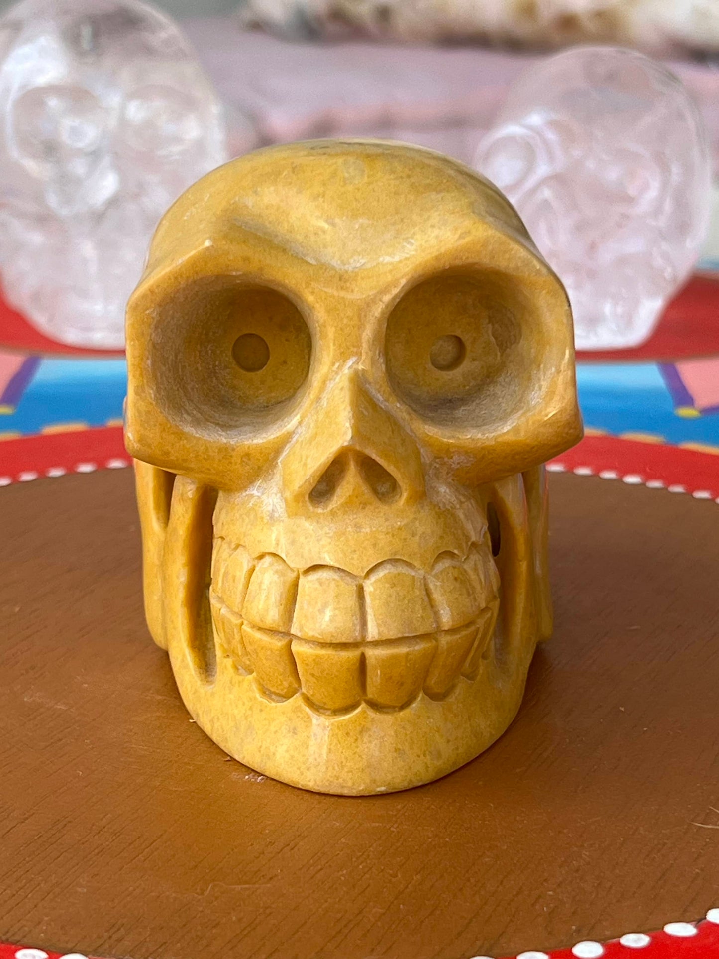 Gele Jaspis M Skull/ kristallen schedel