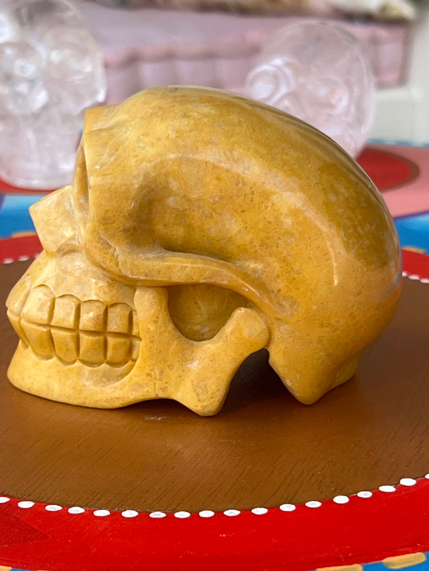 Gele Jaspis M Skull/ kristallen schedel