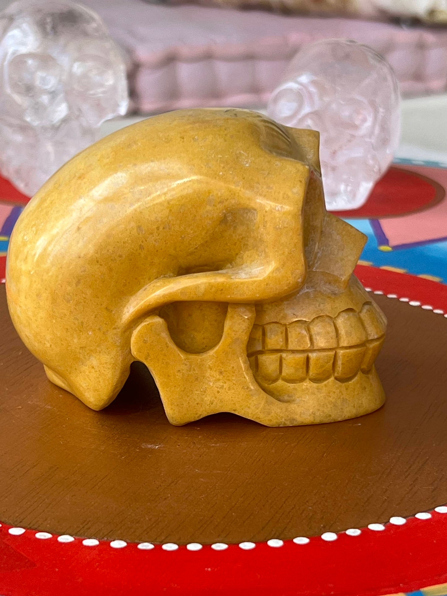 Gele Jaspis M Skull/ kristallen schedel