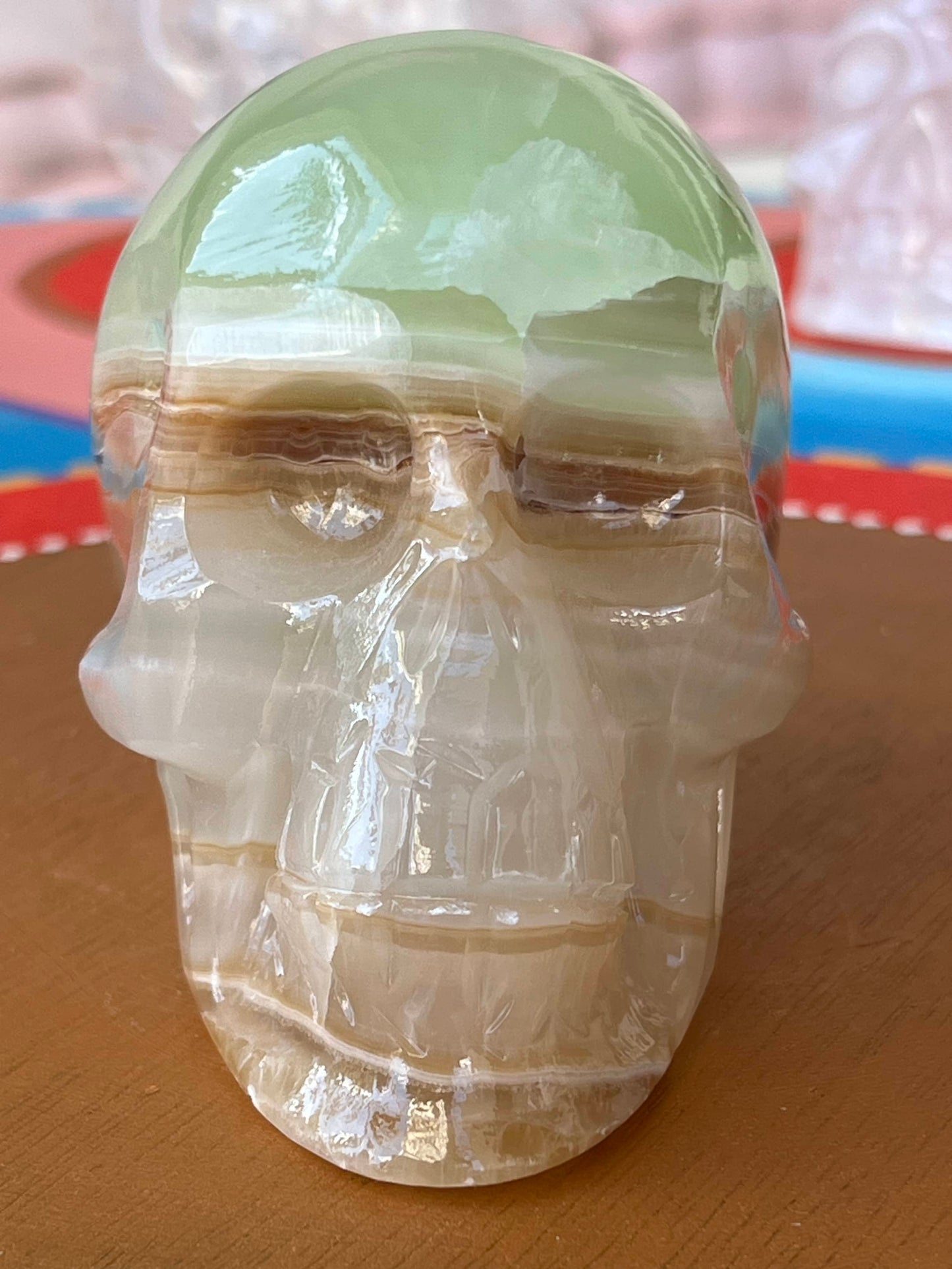 Groene Onyx M Skull/ kristallen schedel