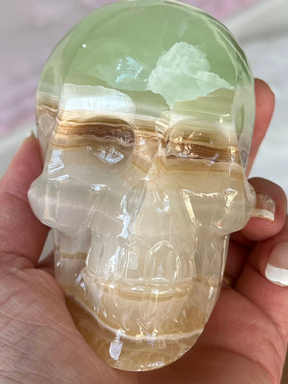 Groene Onyx M Skull/ kristallen schedel