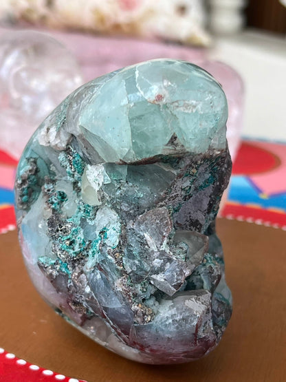 Chrysocolla L Traveler Skull/ kristallen schedel
